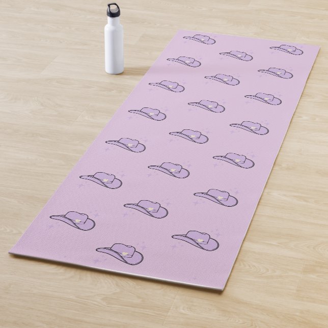 Lilac Cowgirl Rodeo Pattern Yoga Mat (In Situ)