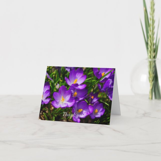 Lilac Crocuses Thank You Card (Front)
