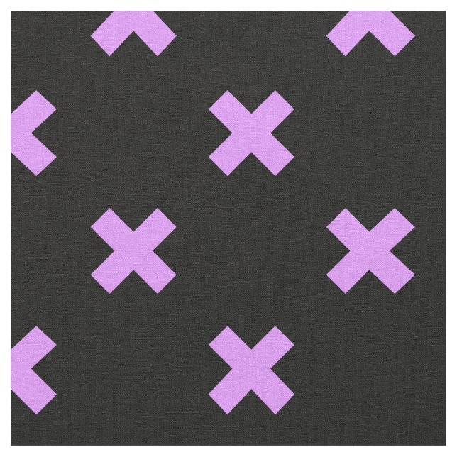 Lilac cross stitches on black fabric (Close Up)