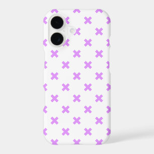Lilac cross stitches on white iPhone 17 case