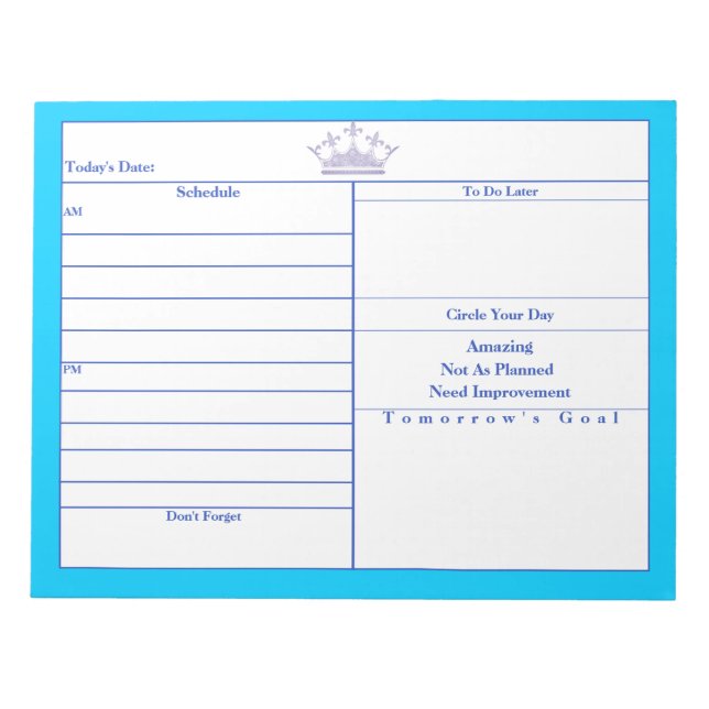 Lilac Crown Pink Border Decorative notepads (Front)