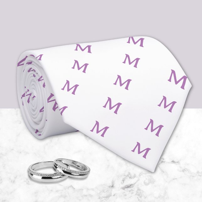 Lilac Custom Monogram  Neck Tie (Creator Uploaded)