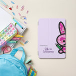 Lilac Cute Camouflage Bunny Rabbit Custom Name iPad Mini Cover