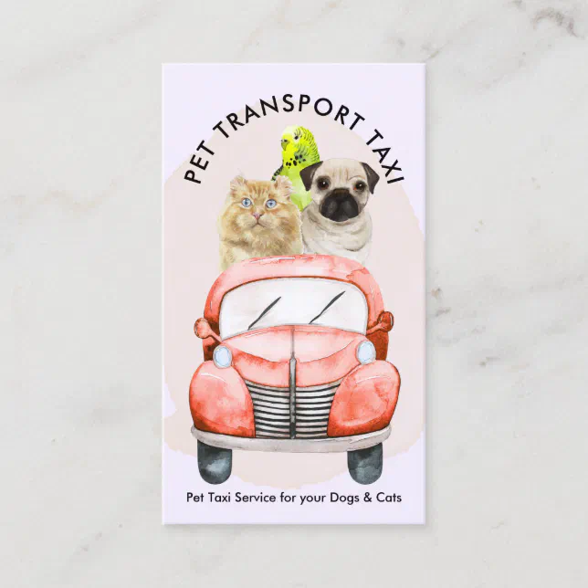 Lilac Cute Dog Cat Bird Pet Transporting Business Card Zazzle