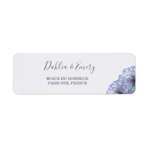 Lilac Dahlia Flowers Wedding Address Label