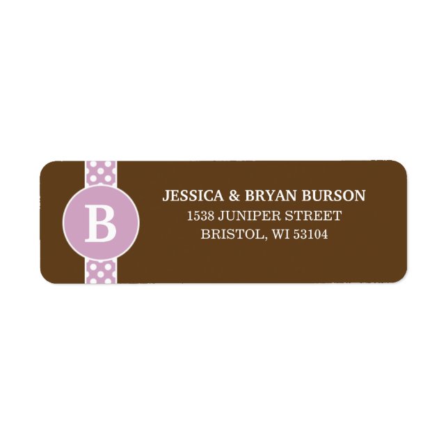 Lilac Dainty Dots Custom Monogrammed Family Label (Front)