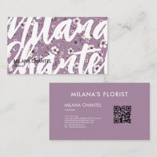 Lilac Daisy Modern Trendy Flower Florist Business Card
