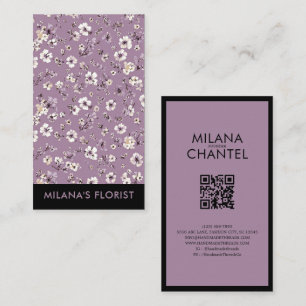 Lilac Daisy Modern Trendy Flower Florist Business Card