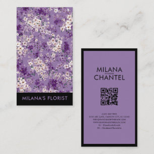 Lilac Daisy Modern Trendy Flower Florist Business Card