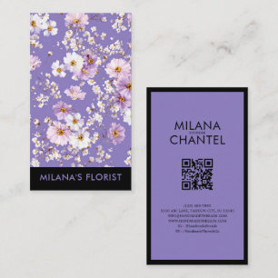 Lilac Daisy Modern Trendy Flower Florist Business Card
