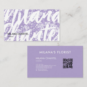 Lilac Daisy Modern Trendy Flower Florist Business Card