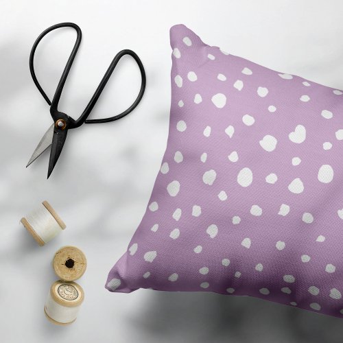 Lilac Dalmatian Spots Dalmatian Dots Dotted Accent Pillow