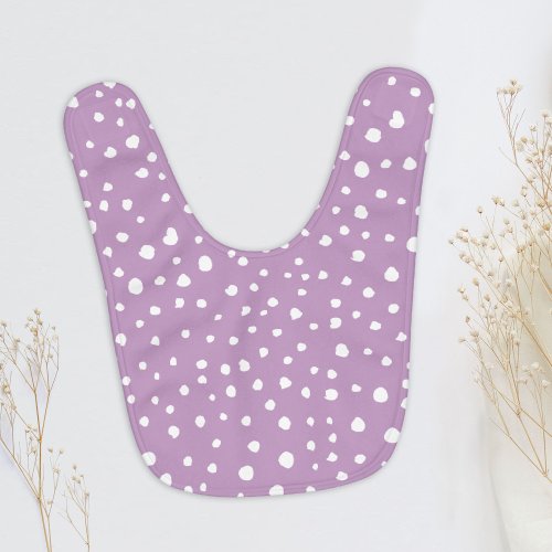 Lilac Dalmatian Spots Dalmatian Dots Dotted Baby Bib