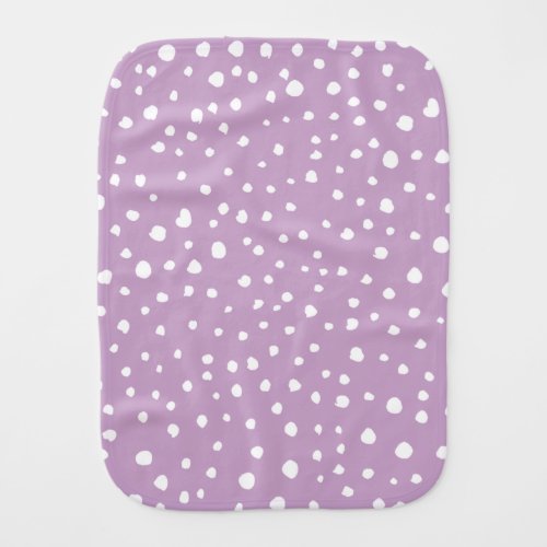 Lilac Dalmatian Spots Dalmatian Dots Dotted Baby Burp Cloth