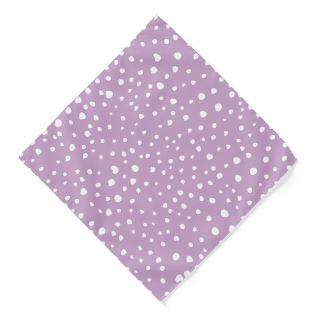 Lilac Dalmatian Spots, Dalmatian Dots, Dotted Bandana (Front)