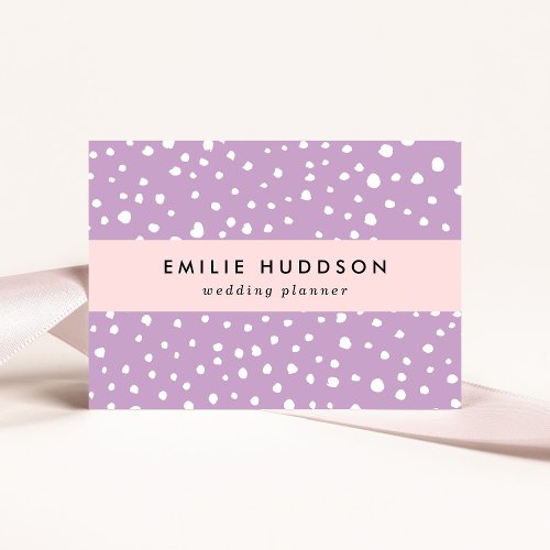 Lilac Dalmatian Spots Dalmatian Dots Dotted Business Card