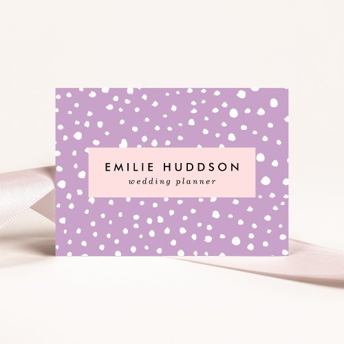 Lilac Dalmatian Spots Dalmatian Dots Dotted Business Card