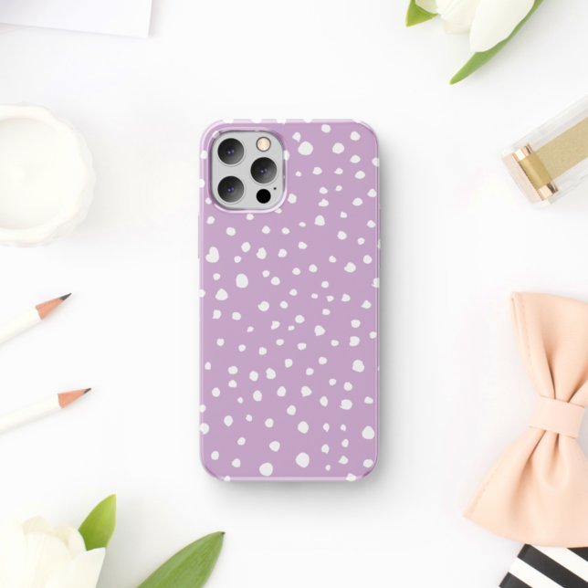 Lilac Dalmatian Spots, Dalmatian Dots, Dotted Case-Mate iPhone Case (Creator Uploaded)