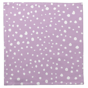 Lilac Dalmatian Spots, Dalmatian Dots, Dotted Cloth Napkin