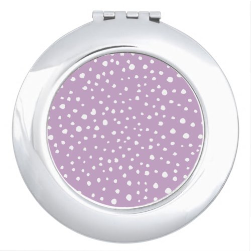 Lilac Dalmatian Spots Dalmatian Dots Dotted Compact Mirror