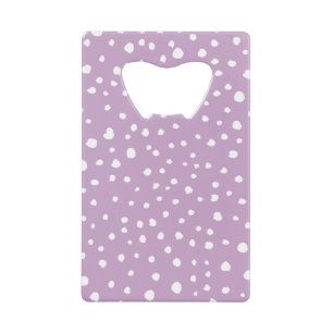 Lilac Dalmatian Spots, Dalmatian Dots, Dotted Credit Card Bottle Opener
