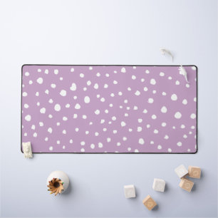 Lilac Dalmatian Spots, Dalmatian Dots, Dotted Desk Mat