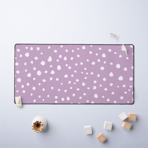 Lilac Dalmatian Spots Dalmatian Dots Dotted Desk Mat