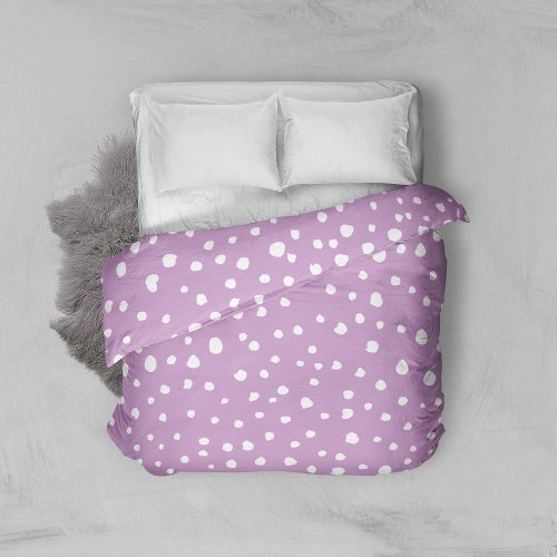 Lilac Dalmatian Spots Dalmatian Dots Dotted Duvet Cover