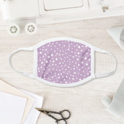 Lilac Dalmatian Spots Dalmatian Dots Dotted Face Mask