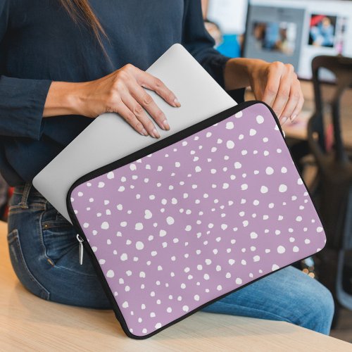 Lilac Dalmatian Spots Dalmatian Dots Dotted Laptop Sleeve