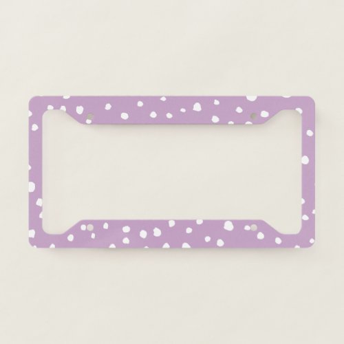 Lilac Dalmatian Spots Dalmatian Dots Dotted License Plate Frame