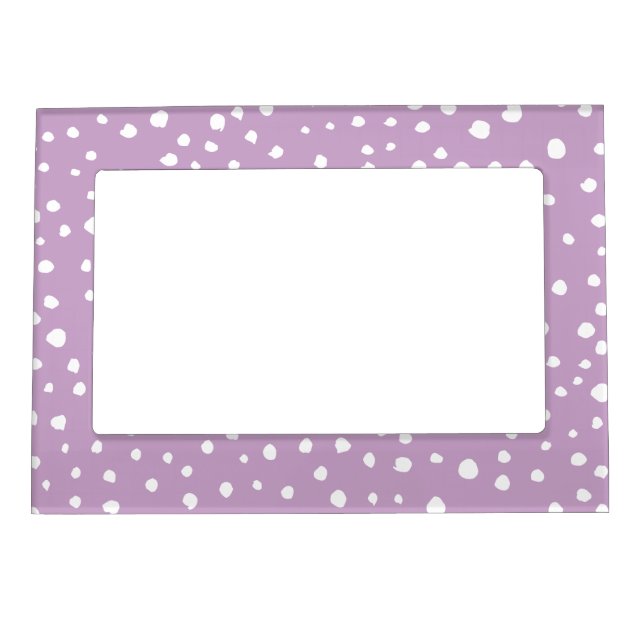 Lilac Dalmatian Spots, Dalmatian Dots, Dotted Magnetic Frame (Front)