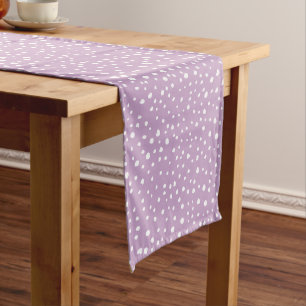 Lilac Dalmatian Spots, Dalmatian Dots, Dotted Medium Table Runner