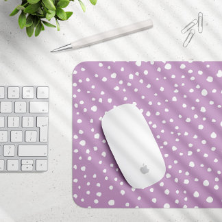 Lilac Dalmatian Spots, Dalmatian Dots, Dotted Mouse Pad
