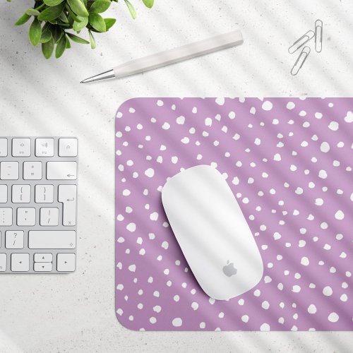 Lilac Dalmatian Spots Dalmatian Dots Dotted Mouse Pad