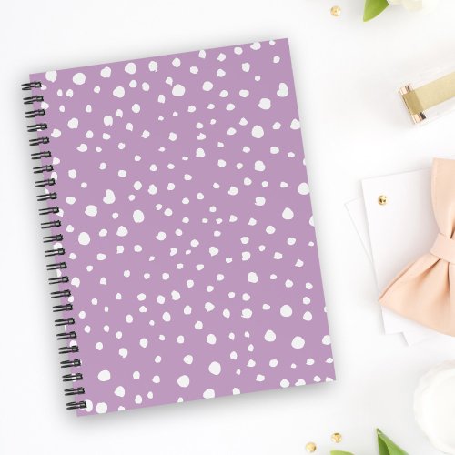 Lilac Dalmatian Spots Dalmatian Dots Dotted Notebook