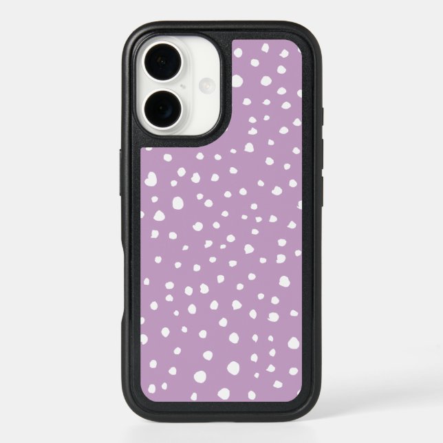 Lilac Dalmatian Spots, Dalmatian Dots, Dotted Otterbox iPhone Case (Back)