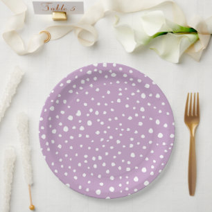 Lilac Dalmatian Spots, Dalmatian Dots, Dotted Paper Plates