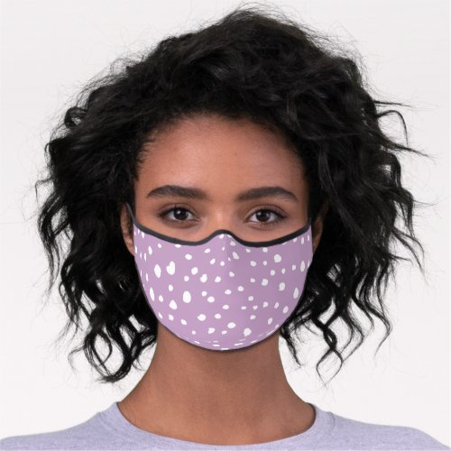 Lilac Dalmatian Spots Dalmatian Dots Dotted Premium Face Mask