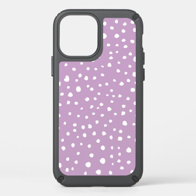 Lilac Dalmatian Spots, Dalmatian Dots, Dotted Speck iPhone 12 Case (Front)