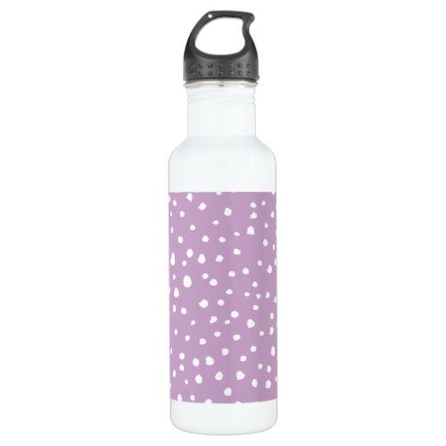 Lilac Dalmatian Spots Dalmatian Dots Dotted Stainless Steel Water Bottle