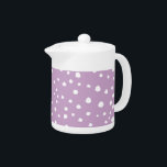 Lilac Dalmatian Spots, Dalmatian Dots, Dotted Teapot<br><div class="desc">Cute,  fun and adorable dalmatian spots pattern in lilac and white color. Modern and trendy gift,  perfect for dalmatian lover in your life.</div>