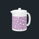 Lilac Dalmatian Spots, Dalmatian Dots, Dotted Teapot<br><div class="desc">Cute, fun and adorable dalmatian spots pattern in lilac and white color. Modern and trendy gift, perfect for dalmatian lover in your life.</div>