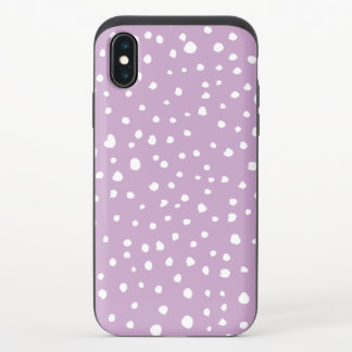 Lilac Dalmatian Spots, Dalmatian Dots, Dotted iPhone X Slider Case