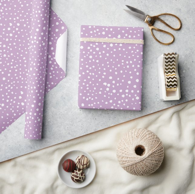 Lilac Dalmatian Spots, Dalmatian Dots, Dotted Wrapping Paper (Crafts)