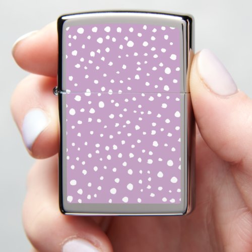 Lilac Dalmatian Spots Dalmatian Dots Dotted Zippo Lighter