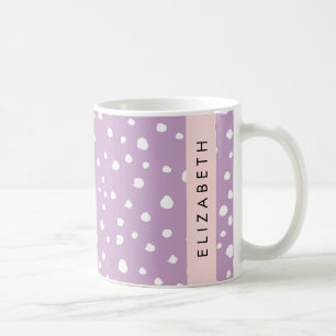 Lilac Dalmatian Spots, Dalmatian Dots, Your Name Coffee Mug