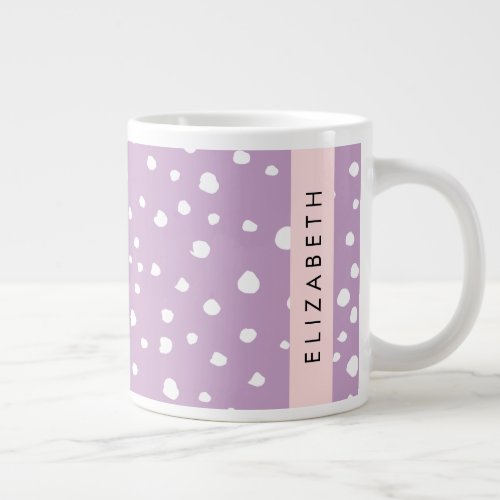 Lilac Dalmatian Spots Dalmatian Dots Your Name Giant Coffee Mug