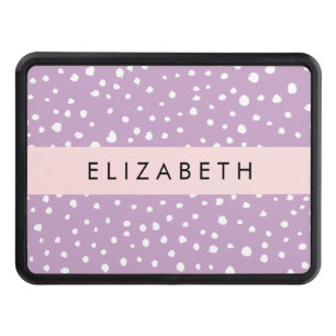 Lilac Dalmatian Spots, Dalmatian Dots, Your Name Hitch Cover