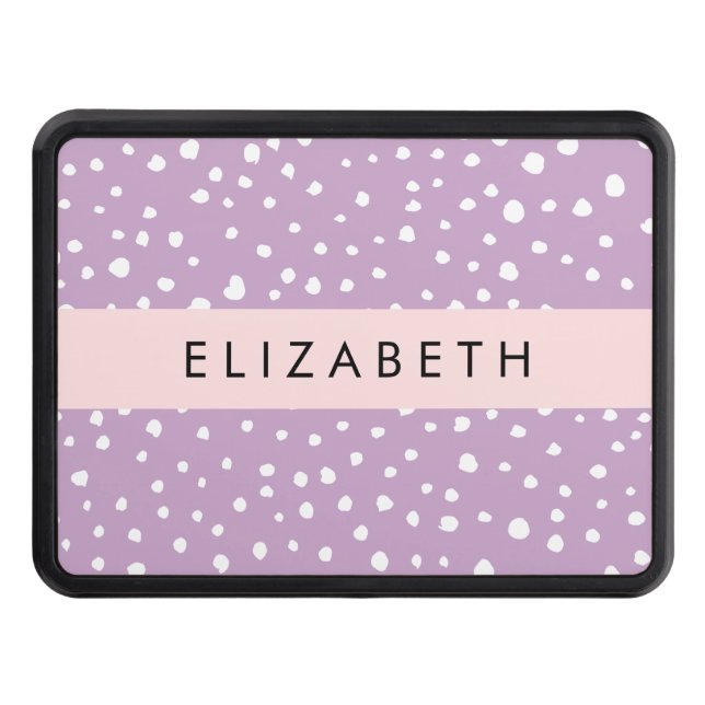 Lilac Dalmatian Spots, Dalmatian Dots, Your Name Hitch Cover (Front)